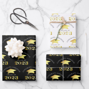 Elegante Afstudeerfeest 2023 Nep Goud Folie Inpakpapier Vel