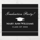 Elegante afstudeerfeest aangepaste bierfleslabels bier etiket (Enkel label)