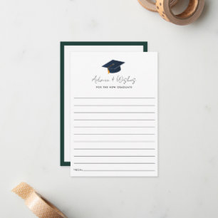 Elegante afstudeerhoed advies papierwaren notitiekaartje