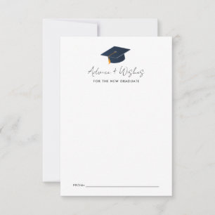 Elegante afstudeerhoed advies papierwaren notitiekaartje