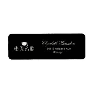 Elegante afstudeerhoed nepfolie zilver Afstudeerde Etiket