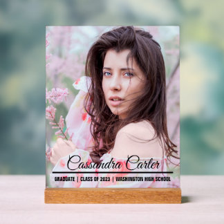 Elegante Afstuderen fotoaankondiging Acryl Bord