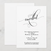 Elegante Afzegging Trouwkaart Script Kaart (Voorkant / Achterkant)