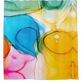 Elegante alcoholinkt Abstracte kunst Douchegordijn (Voorkant)