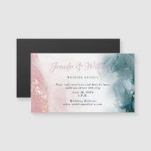 Elegante Alcoholinkt Blush Blue Waterverf Modern (Voorkant / Achterkant)