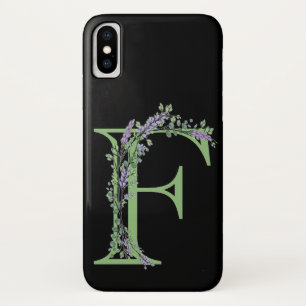 Elegante alfabet letter F Lavendel Eucalyptus iPhone X Hoesje