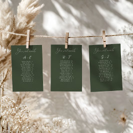 Elegante Alfabetische Bruiloft Gast Zitplaatsen Ka