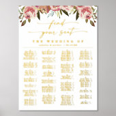 Elegante alfabetische zitkaart met echt goud folie afdrukken (Voorkant)