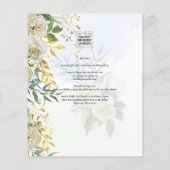 Elegante All-in-1 Witte Rozen Botanische Bruiloft Flyer (Achterkant)
