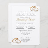 Elégante alliance espagnole Invitation espagnole (Devant / Derrière)