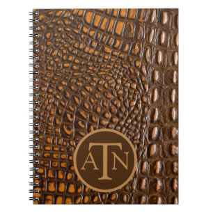 Elegante Alligator Skin Monogram Notitieboek