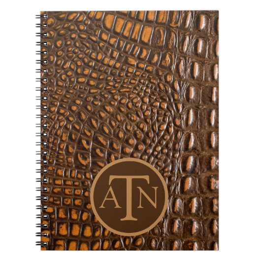 Elegante Alligator Skin Monogram Notitieboek (Voorkant)