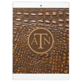 Elegante Alligatorleer Monogram Klembord (Achterkant)