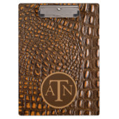 Elegante Alligatorleer Monogram Klembord (Voorkant)
