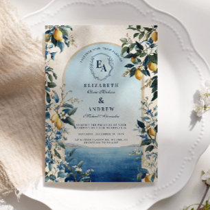 Elegante Amalfi Coast Citrus bruiloft Kaart