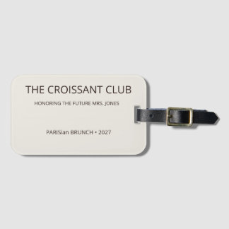 Elegante amandelcroissantclubbestemming bagagelabel