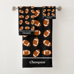 Elegante American Football op Zwart Bad Handdoek