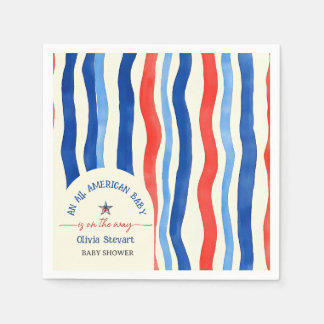 Elegante Amerikaanse baby 4 juli baby shower Servet