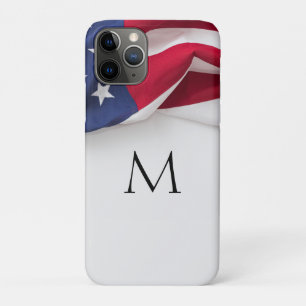 Elegante Amerikaanse Vlag Monogram iPhone 11 Pro Hoesje