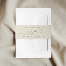 Elegante Ampersand Beige Houtskool De bruiloft