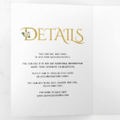 Elegante ampersand met witte roos bruiloft drieluik uitnodiging (Binnenzijde eerst)