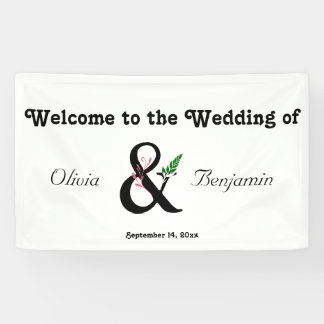 Elegante Ampersand trouwbanner Spandoek