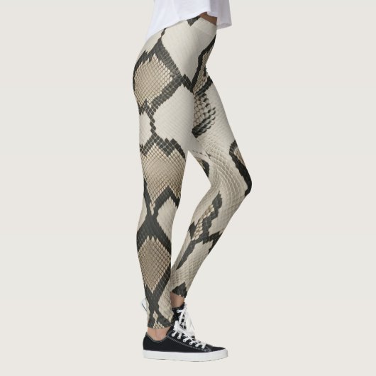 Elegante anaconda textuur stof print leggings (Rechts)