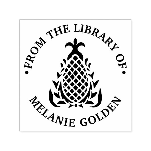 Elegante Ananas #10 Bibliotheekboeknaam Zelfinktende Stempel (Design)
