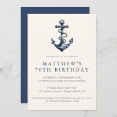 Elégante Ancre nautique Invitation de la fête des (Devant / Derrière)