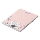 Elegante Anemone Bloemen Custom Naam Notitieblok (Gedraaid)