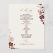 Elegante Anemone Bourgondische bruiloft (Achterkant)