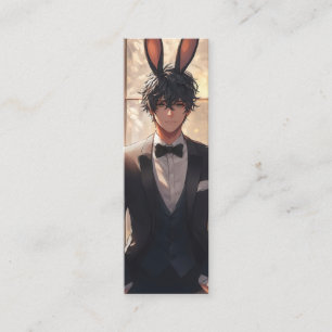 Elegante Anime Konijnenman Mini Visitekaartje