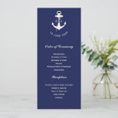 Elegante Anker Naamletters voor Trouwdag Programma (Staand voorkant)