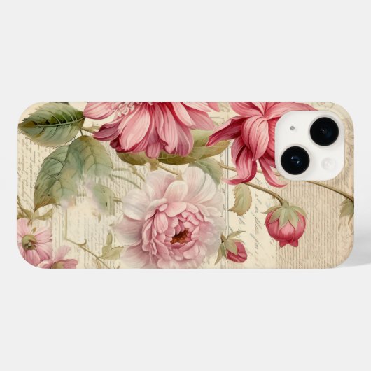 Elegante Antiek Franse bloemencollage Case-Mate iPhone Case (Achterkant (horizontaal))