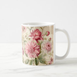 Elegante Antiek  Franse bloemencollage Koffiemok