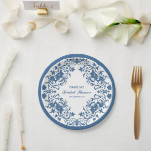 Elegante antieke chinoiserie patroon bruidsshower papieren bordje
