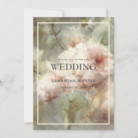 Elegante antieke rozen, zachte roze waterverf bloe kaart (Voorkant)