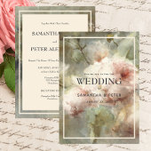 Elegante antieke rozen, zachte roze waterverf bloe kaart