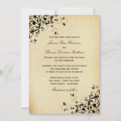 Élégante Antique Frotles Mariage Invitations (Devant)