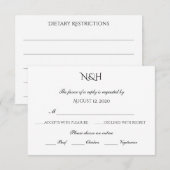 Elegante antwoordkaart met keuzes RSVP kaartje (Voorkant / Achterkant)