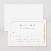 Elegante antwoordkaart met lijst RSVP kaartje (Voorkant / Achterkant)