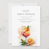 Elegante Aperol Spritz Bridal Shower Uitnodiging (Voorkant)