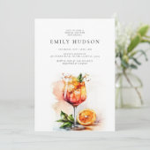 Elegante Aperol Spritz Bridal Shower Uitnodiging (Staand voorkant)