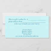 Elegante Aqua Aangepaste Zakelijke Logo Cadeaukaar (Achterkant)