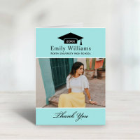 Elegante aqua blauwe gepersonaliseerde afstudeerfo