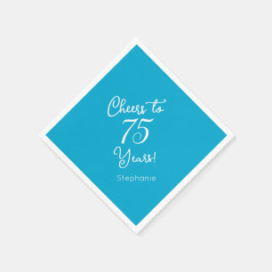 Elegante Aqua Blue juicht 75 jaar 75ste verjaardag Servet