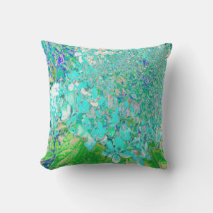 Elegante Aqua en Groene Limelight Hortensia Detail Kussen