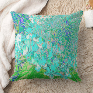Elegante Aqua en Groene Limelight Hydrangea Detail Kussen