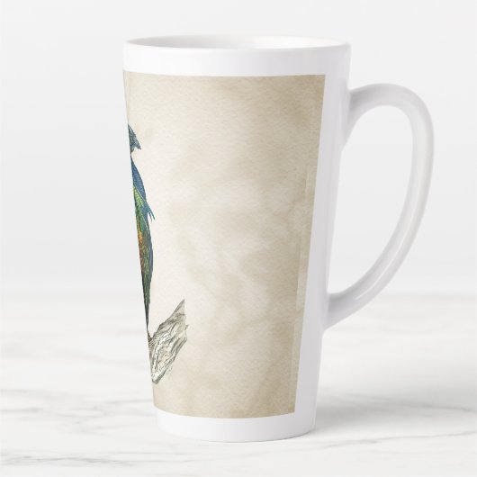 Elegante aquarel bedreigde Nicobarduif Latte Mok (Rechts)