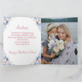 Elegante aquarel bloemende Moederdag herinnering Kaart (Binnen)